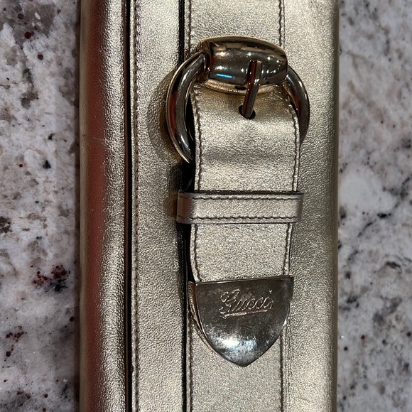 Vintage Gucci Gold Clutch With Buckle - Picture 3 of 8